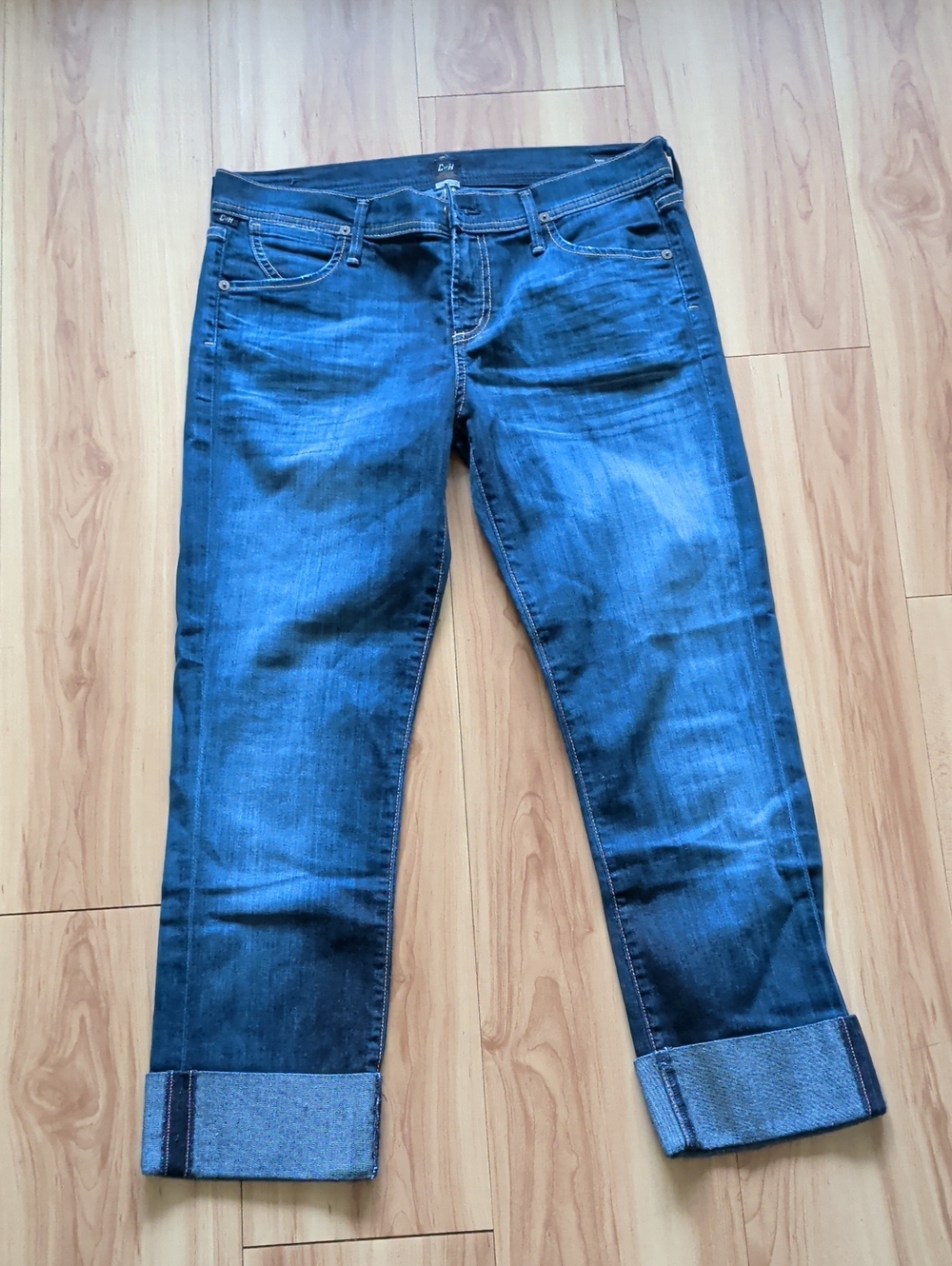 Classic Women's Citizens Of Humanity Dark Blue Jeans Dani Cropped Straight Leg